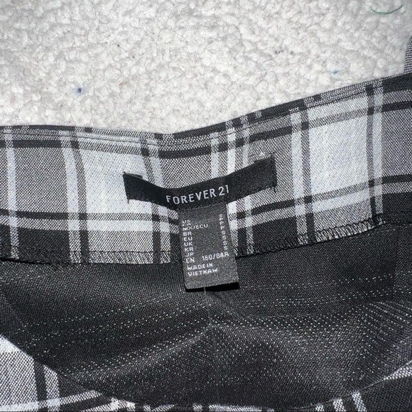 Forever 21 Preppy Twee Style Black White Plaid Bodycon Dress THICK material - Picture 2 of 3